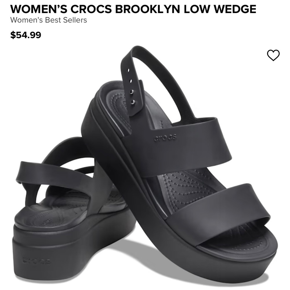 COPY - NWT CROCS BROOKLYN LOW WEDGE SZ 7